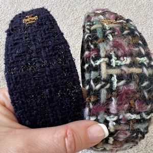 Tory Burch Headbands Tweed Navy Multi O/S NEW $98 each!!